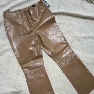 Indeed New with Tags NWT Dawn Brown Genuine Leather Pants Size 8